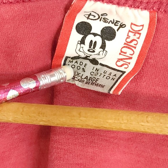 Vtg Disney Designs Mickey Mouse Graphic Tank Top Shirt Adult XL Faded Red 90s - Picture 5 of 10
